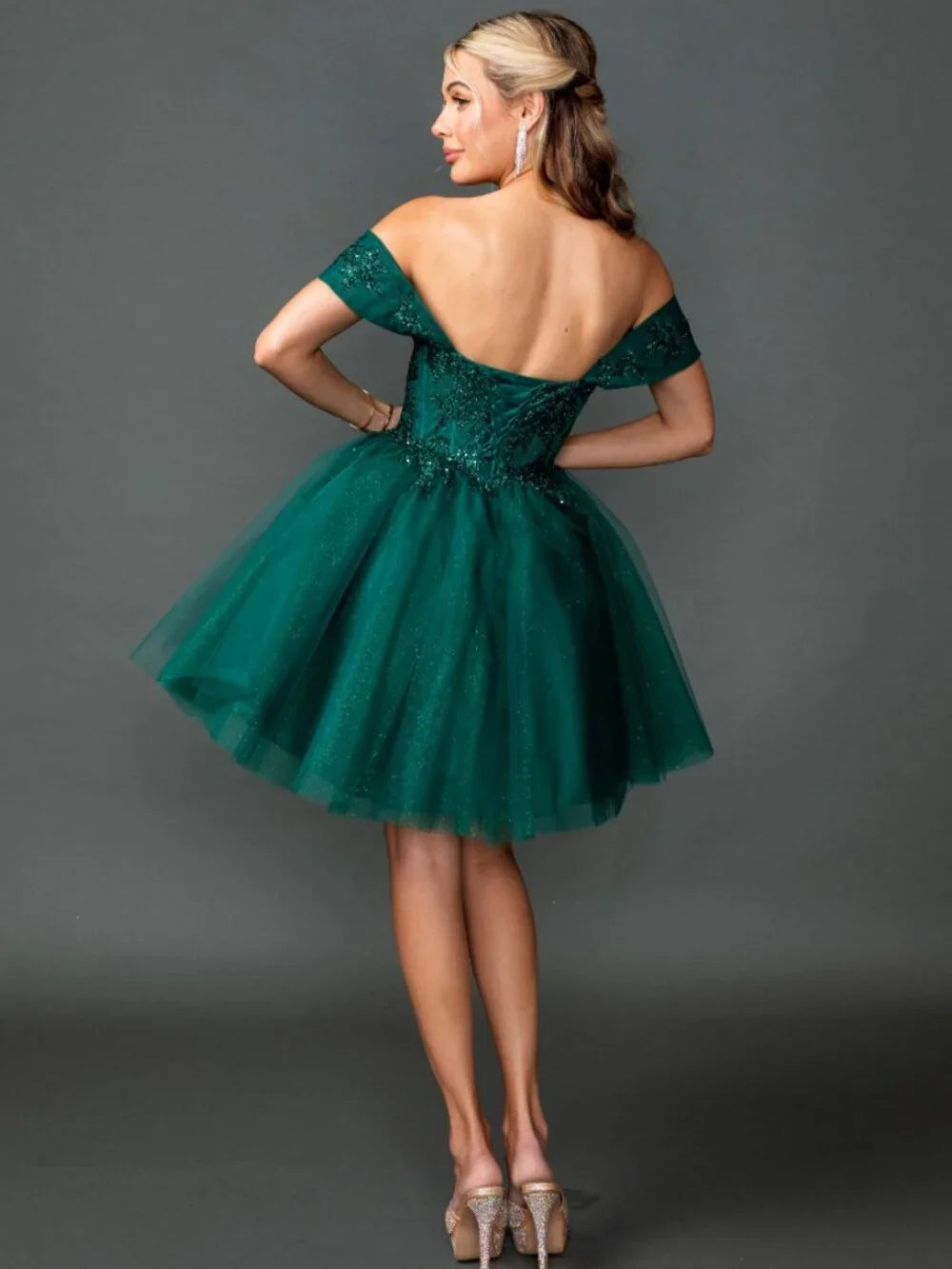 NEW HUNTER-GREEN Evening Gown Floor Length Formal Elegant Stunning 3433